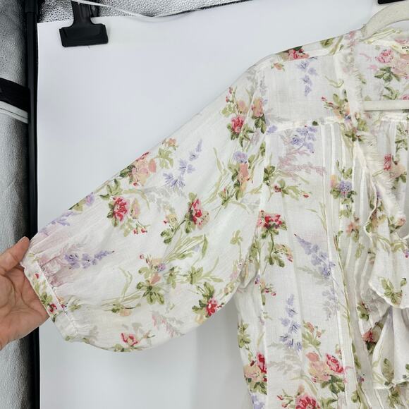 Ralph Lauren Denim & Supply Womens Gauze Floral Top Size M Cotton Cottagecore - Picture 4 of 10